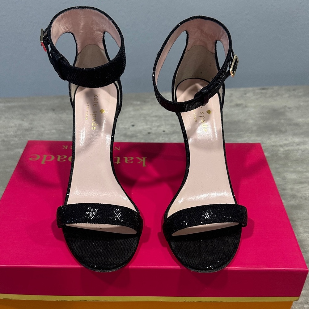 Kate Spade Black Sparkle Heels